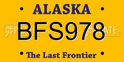 BFS978 Alaska License Plate