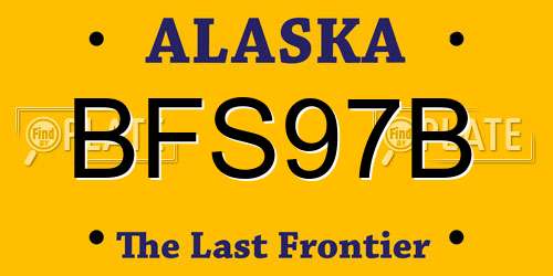 BFS97B Alaska License Plate
