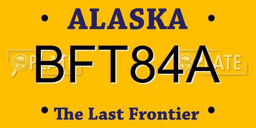 BFT84A Alaska License Plate