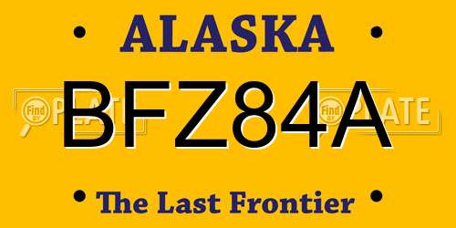 BFZ84A Alaska License Plate