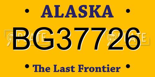 BG37726 Alaska License Plate