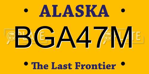 BGA47M Alaska License Plate