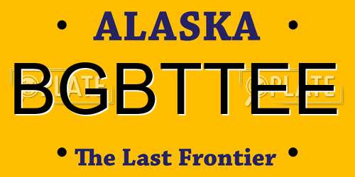 BGBTTEE Alaska License Plate
