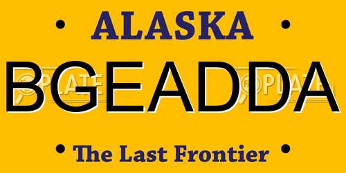 BGEADDA Alaska License Plate