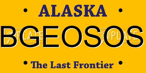 BGEOSOS Alaska License Plate