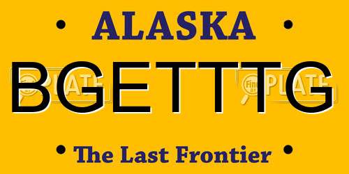 BGETTTG Alaska License Plate