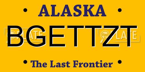 BGETTZT Alaska License Plate