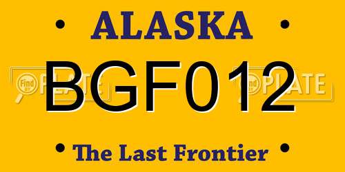 BGF012 Alaska License Plate