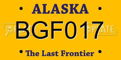 BGF017 Alaska License Plate