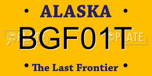 BGF01T Alaska License Plate