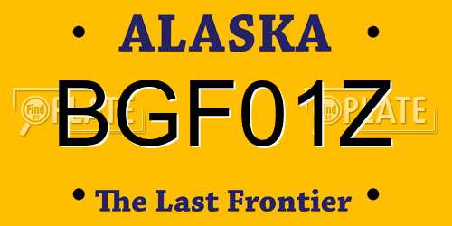 BGF01Z Alaska License Plate