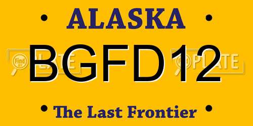 BGFD12 Alaska License Plate