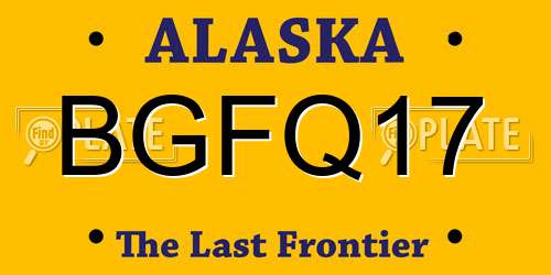 BGFQ17 Alaska License Plate