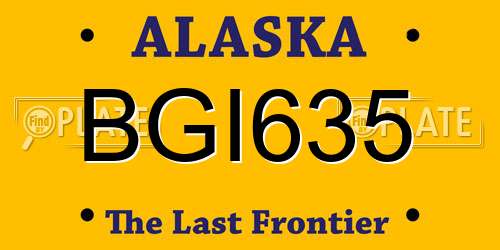 BGI635 Alaska License Plate