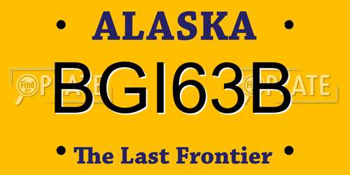 BGI63B Alaska License Plate