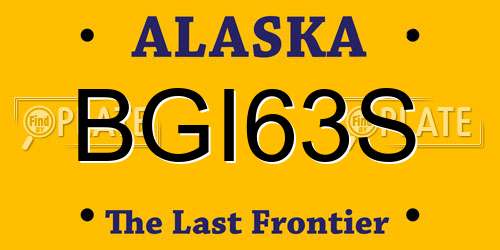 BGI63S Alaska License Plate