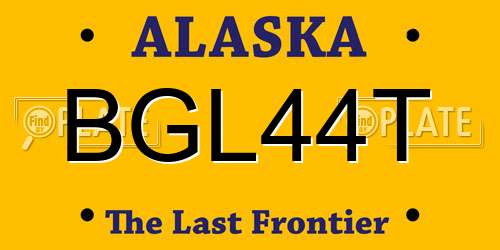 BGL44T Alaska License Plate