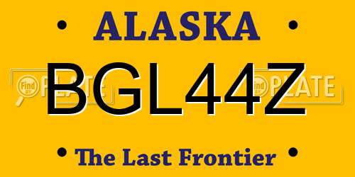 BGL44Z Alaska License Plate