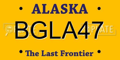 BGLA47 Alaska License Plate