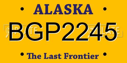 BGP2245 Alaska License Plate
