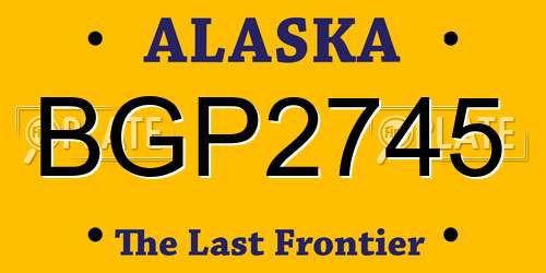 BGP2745 Alaska License Plate