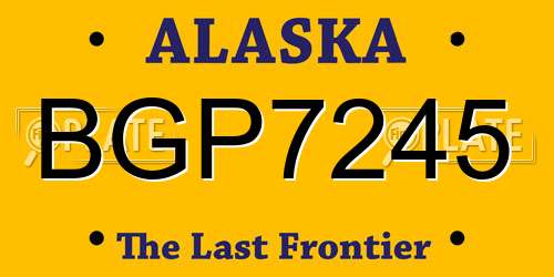 BGP7245 Alaska License Plate