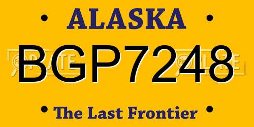 BGP7248 Alaska License Plate