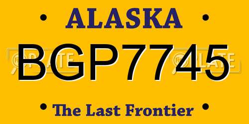 BGP7745 Alaska License Plate