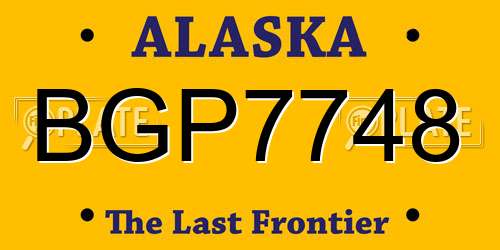 BGP7748 Alaska License Plate
