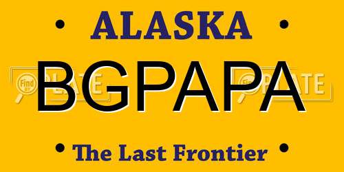 BGPAPA Alaska License Plate