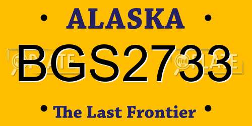 BGS2733 Alaska License Plate