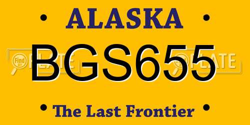 BGS655 Alaska License Plate