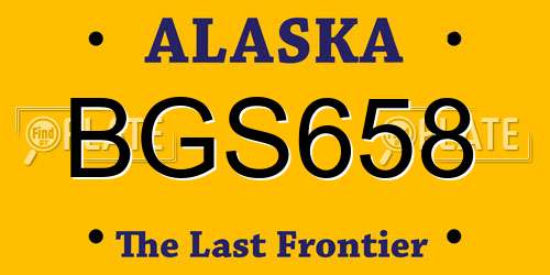BGS658 Alaska License Plate