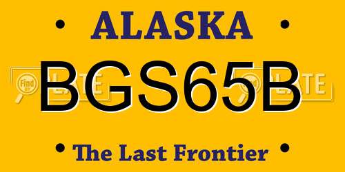 BGS65B Alaska License Plate