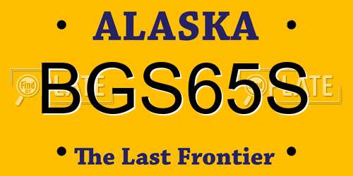 BGS65S Alaska License Plate