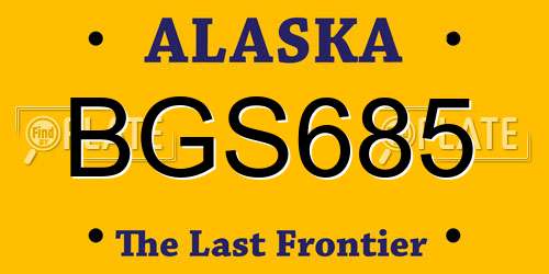 BGS685 Alaska License Plate
