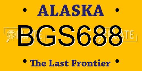 BGS688 Alaska License Plate