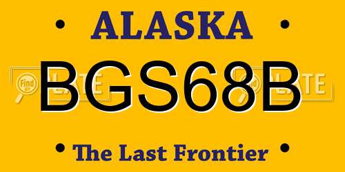 BGS68B Alaska License Plate