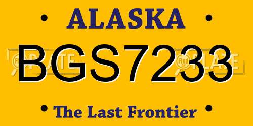BGS7233 Alaska License Plate