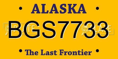 BGS7733 Alaska License Plate