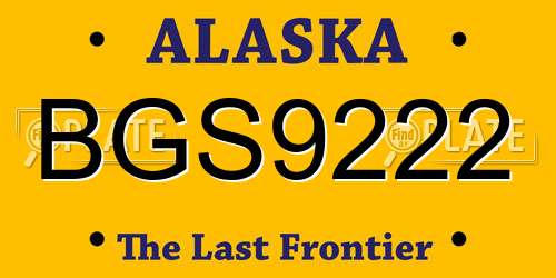 BGS9222 Alaska License Plate