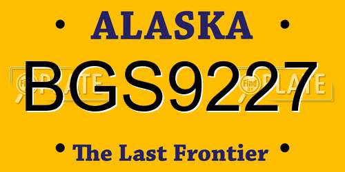 BGS9227 Alaska License Plate