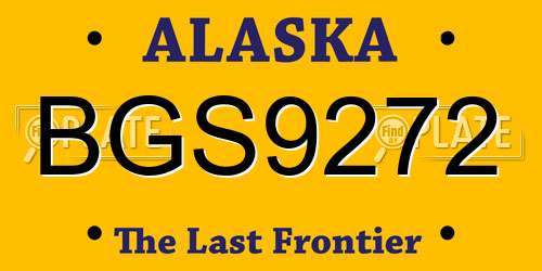 BGS9272 Alaska License Plate