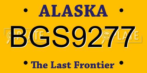BGS9277 Alaska License Plate