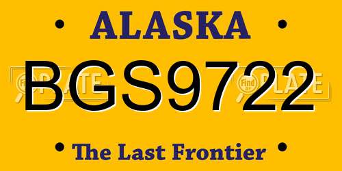 BGS9722 Alaska License Plate