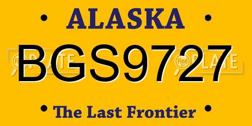 BGS9727 Alaska License Plate