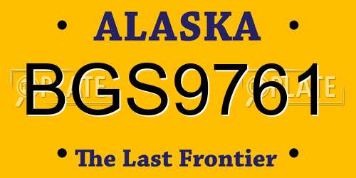 BGS9761 Alaska License Plate