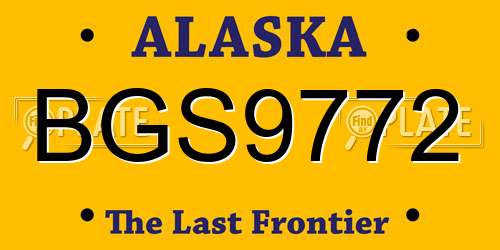 BGS9772 Alaska License Plate