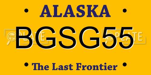 BGSG55 Alaska License Plate