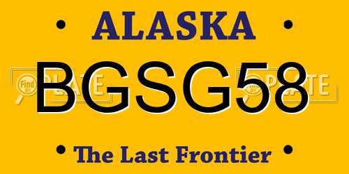 BGSG58 Alaska License Plate